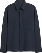 BOSS Leo Relaxed Fit Stretch Twill Snap-Up Shirt