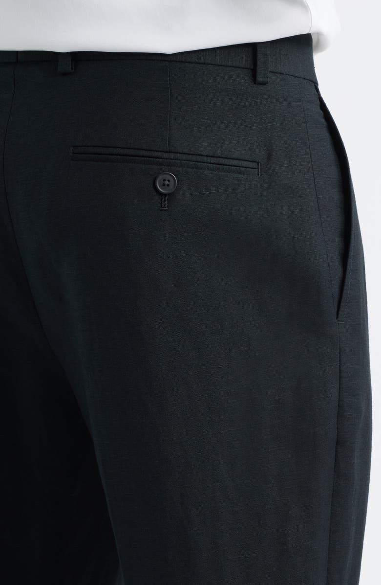 Open Edit Linen Blend Pants, Alternate, color, Black