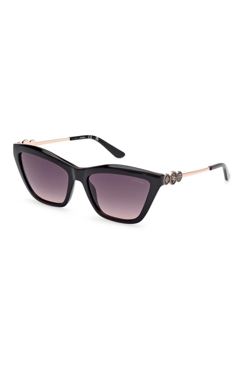 Rectangular Sunglasses, Alternate, color, BLACK/ GRADIENT SMOKE