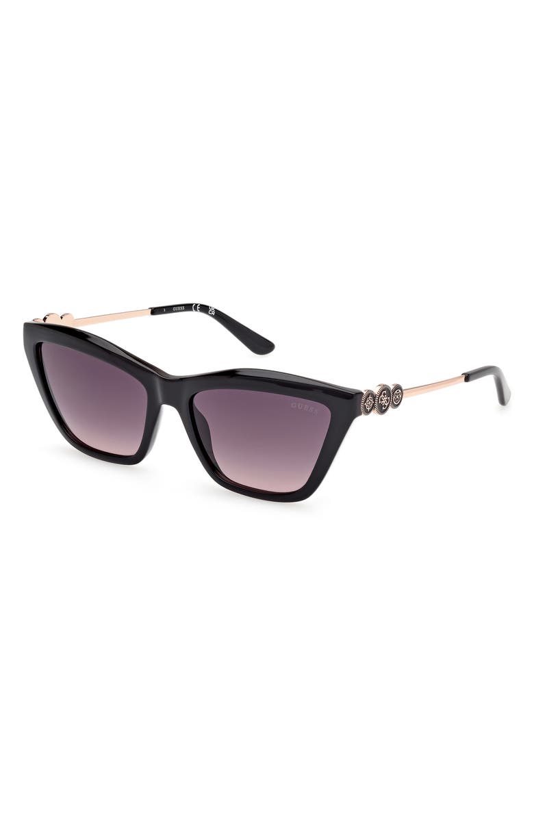 GUESS Rectangular Sunglasses, Alternate, color, Black/ Gradient Smoke