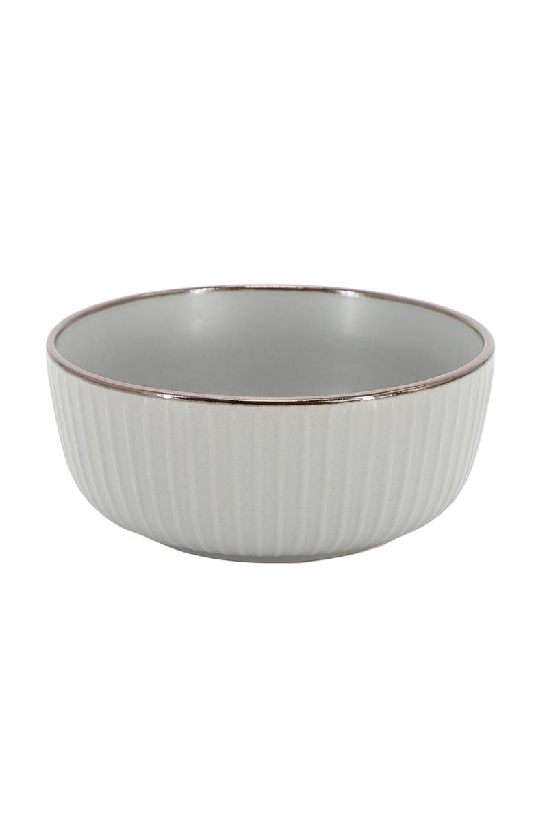 Elama Leo 16 Piece Stoneware Dinnerware Set, Alternate, color, Grey