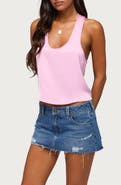 EDIKTED Backless Satin Effect Tank Top