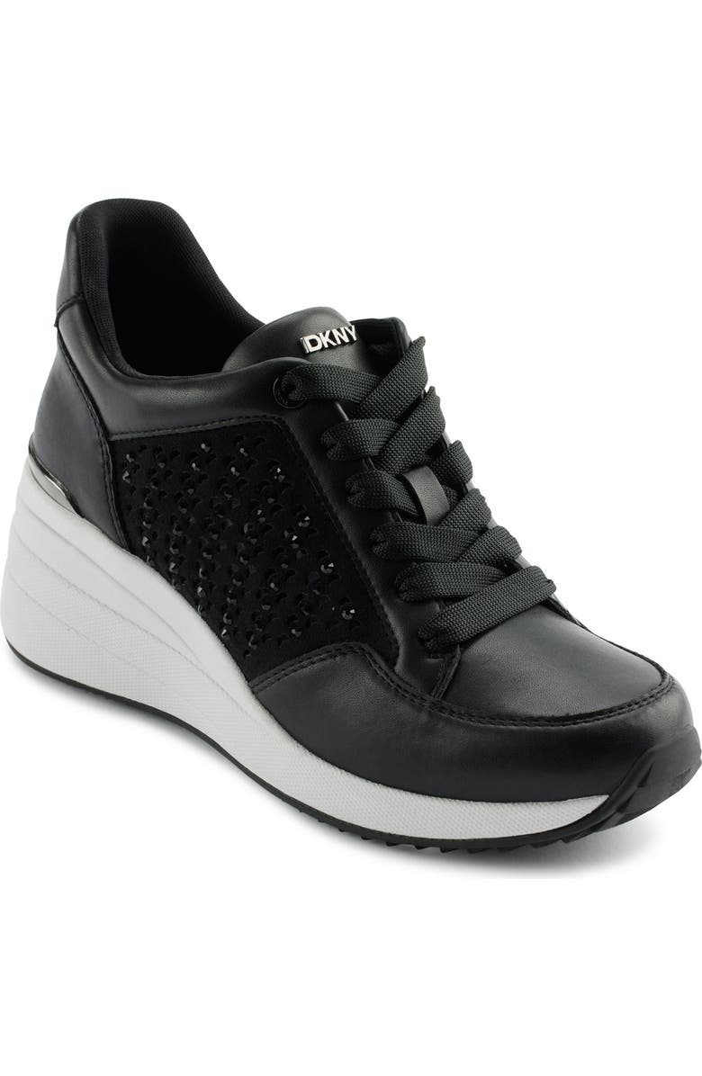 DKNY Kalinda Rhinestone Wedge Sneaker, Main, color,