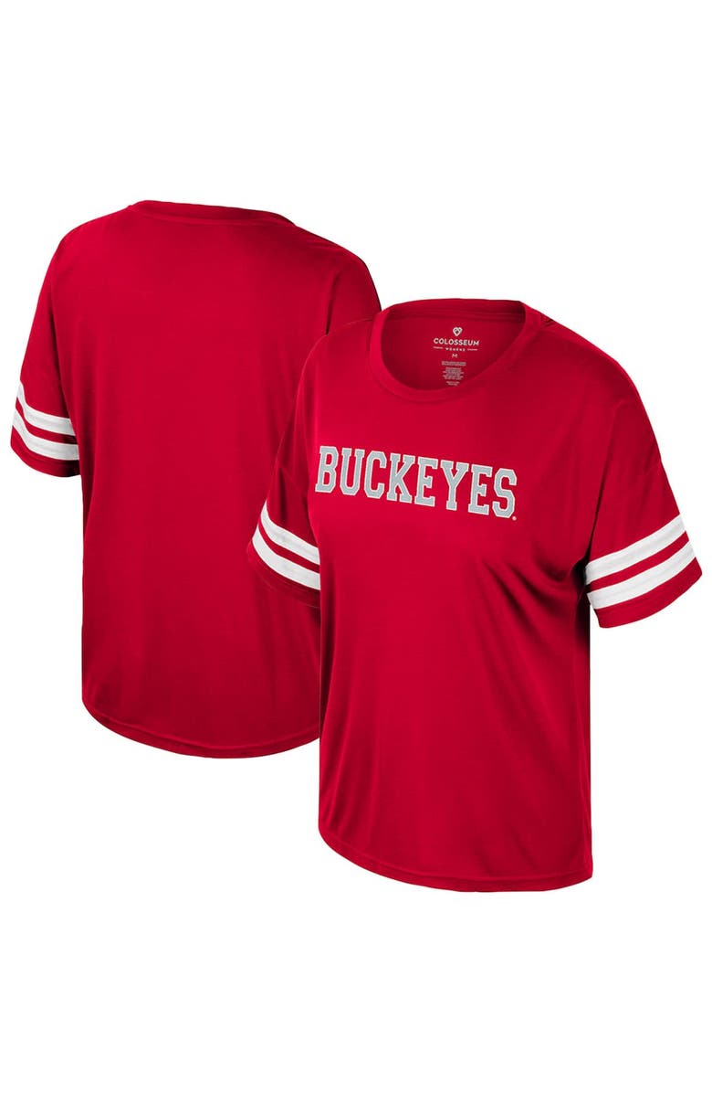COLOSSEUM Women's Colosseum  Scarlet Ohio State Buckeyes Treasure Oversized Sequin T-Shirt, Alternate, color, 