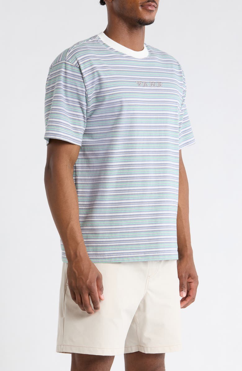 Vans Cameron Stripe Cotton T-Shirt, Alternate, color, Marshmallow-Glacial Slate