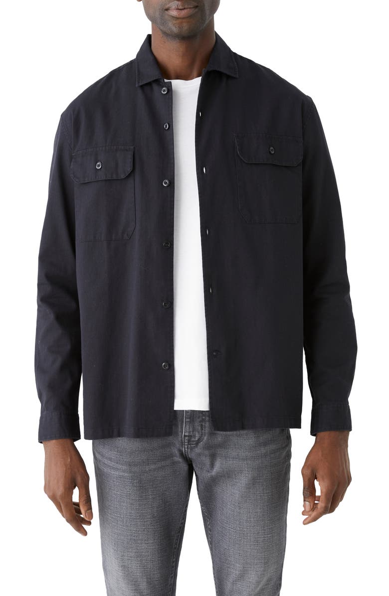 Frank And Oak Frank & Oak Military Twill Button-Up Shirt, Main, color, 