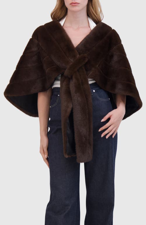 Lyla Grant Fur-free Mink (faux Fur) Stole In Brown
