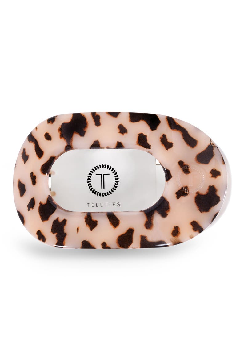Large Flat Round Hair Clip, Alternate, color, BLONDE TORTOISE