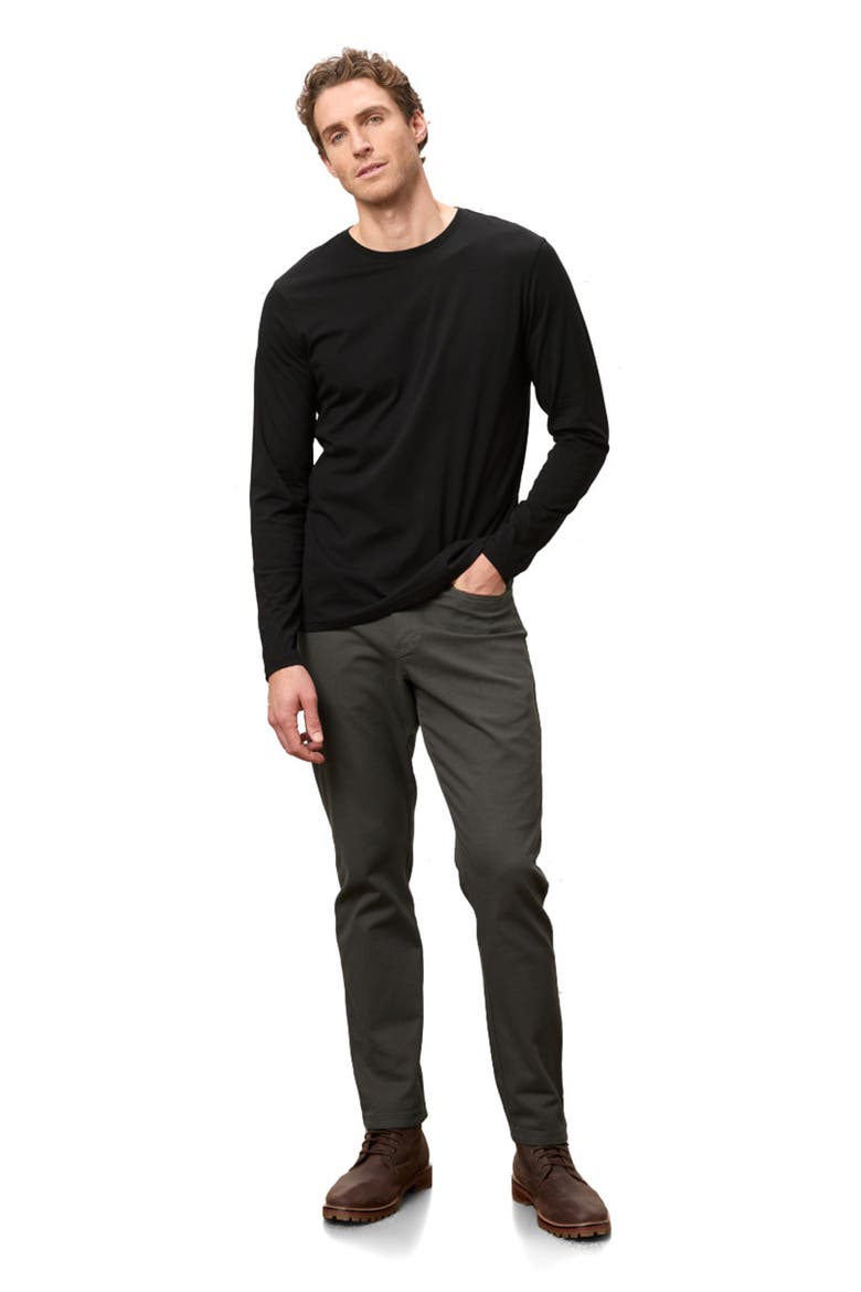 Organic Cotton Men's Softspun Essential Crewneck Long Sleeve Tee, Main, color, Black