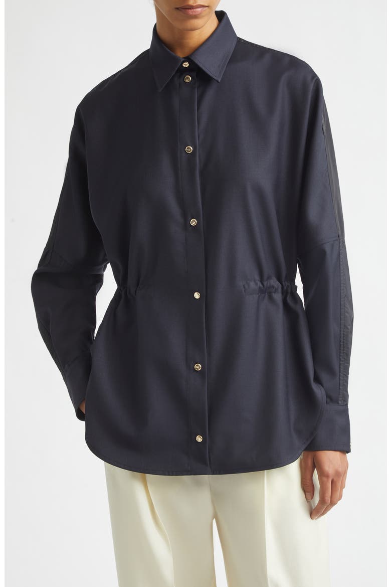 Mixed Media Snap-Up Shirt, Main, color, BLUE