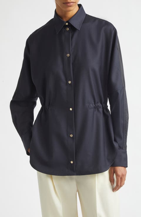 Mixed Media Snap-Up Shirt
