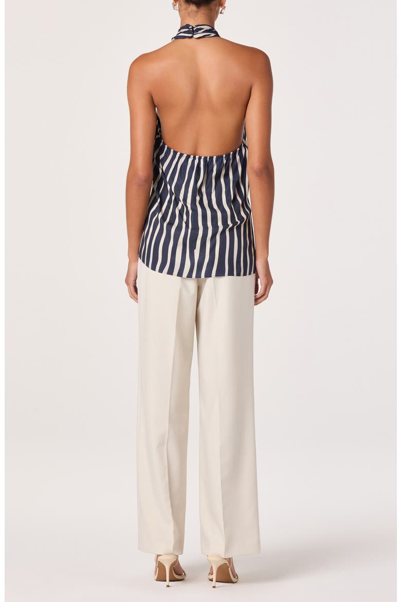 Cira Striped Halter Top, Alternate, color, NAVY STRIPE