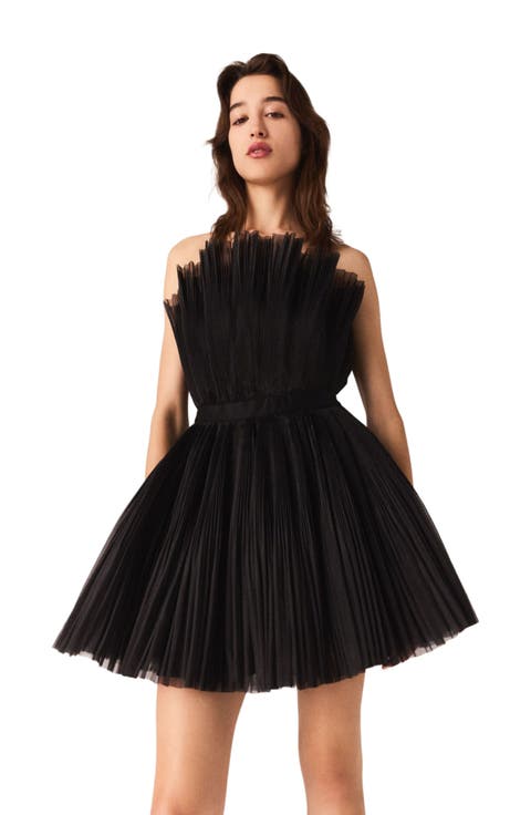 Tulle and organza bustier dress