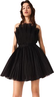 maje Tulle and organza bustier dress