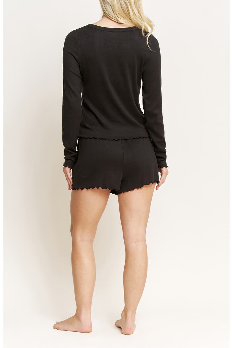 Blissful Short Pajamas, Alternate, color, BLACK