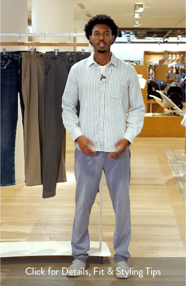 Cloud Stripe Organic Cotton Flannel Button-Up Shirt, sales video thumbnail