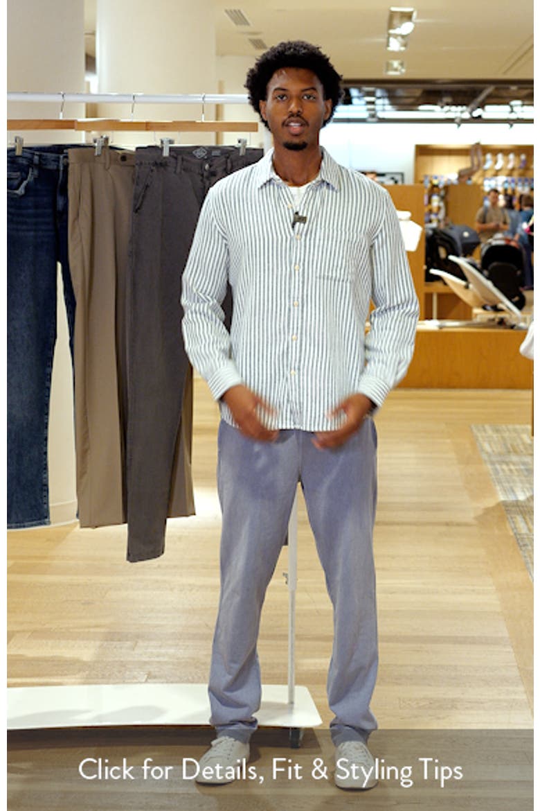 Cloud Stripe Organic Cotton Flannel Button-Up Shirt video