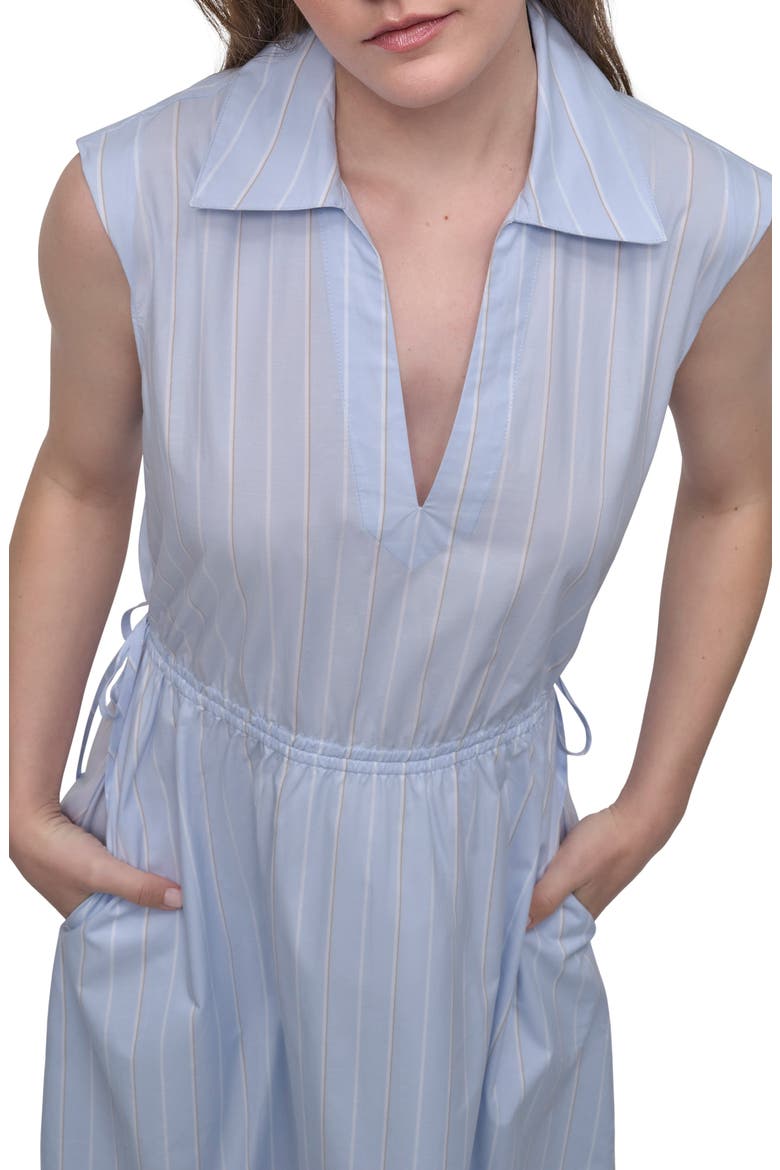 Cutout Back Cotton Poplin Maxi Dress, Alternate, color, BALDWIN STRIPE/ FROST BLUE