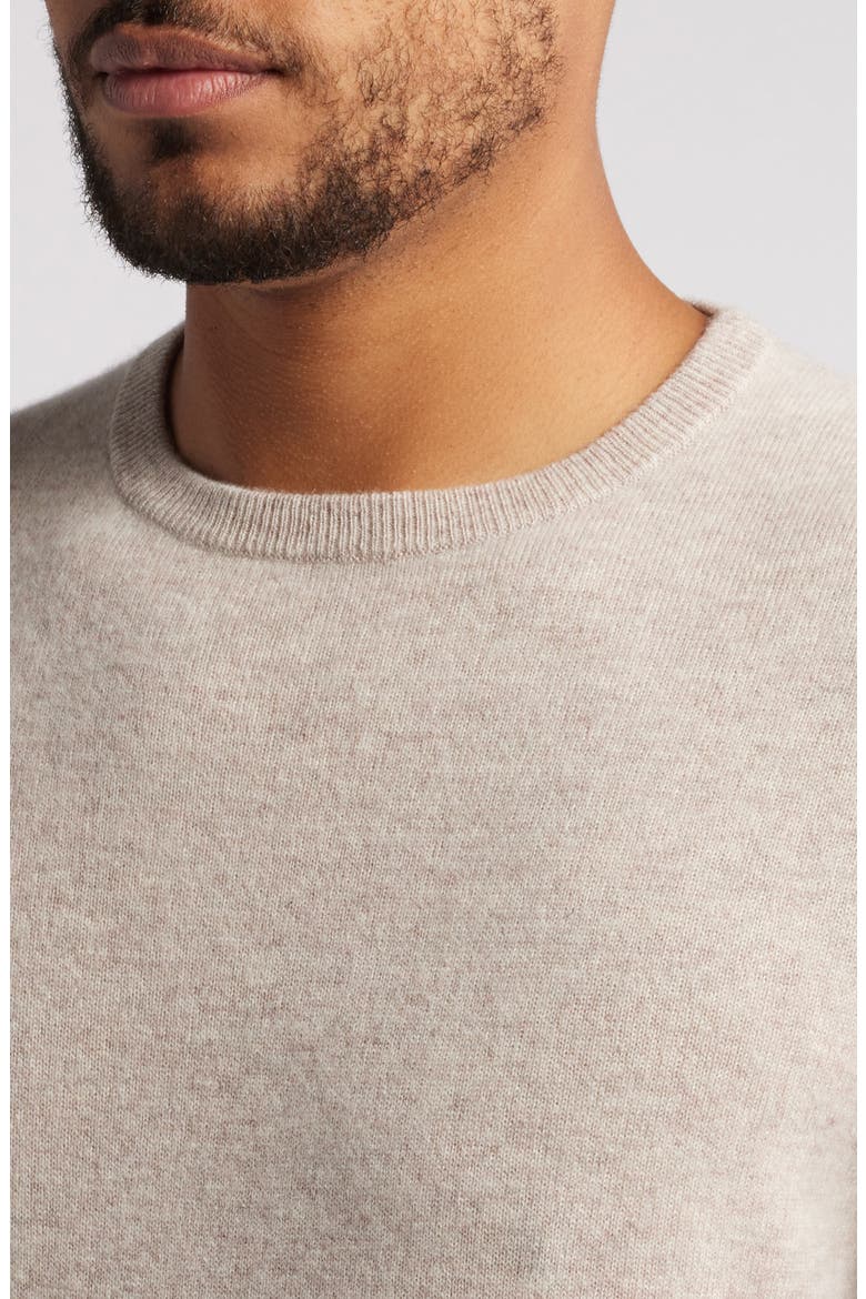 Cashmere Crewneck Sweater, Alternate, color, TAN OXFORD HEATHER