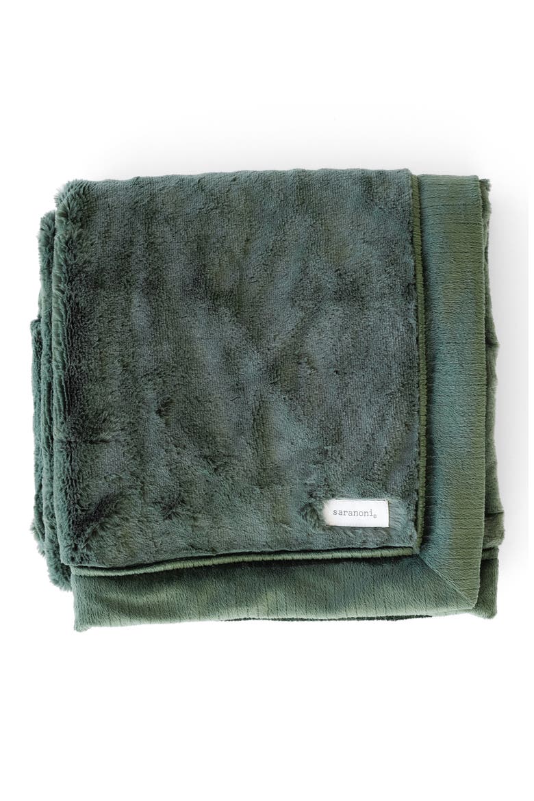 Faux Fur Toddler Blanket, Main, color, HUNTER