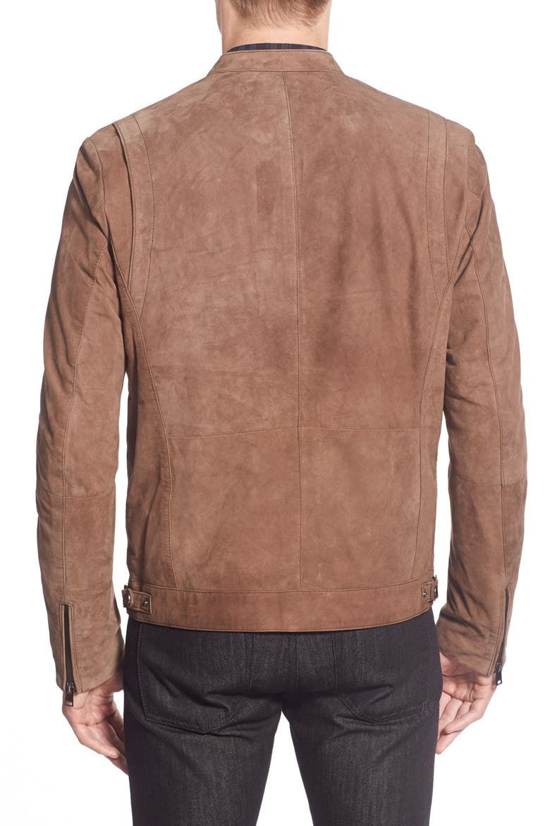 Suede Bomber Jacket, Alternate, color, STONE BROWN