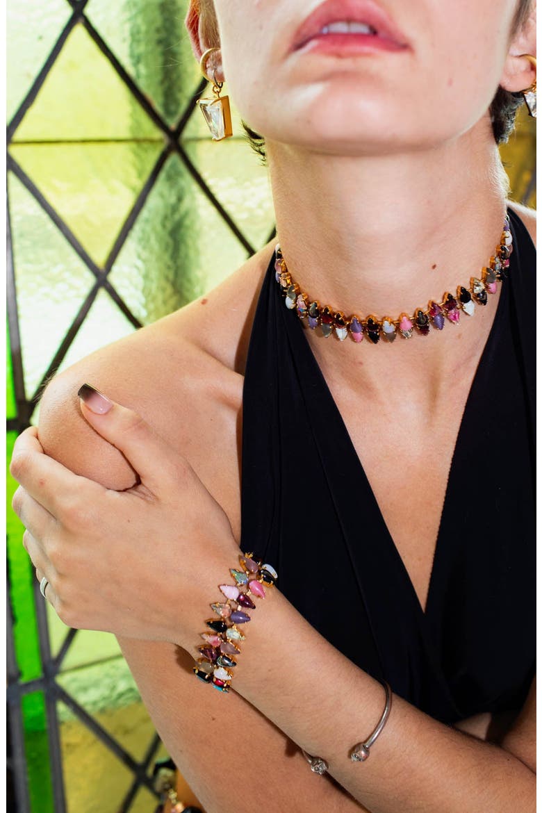 Punk Rocks Double Mini Fang Bracelet, Alternate, color, Gold