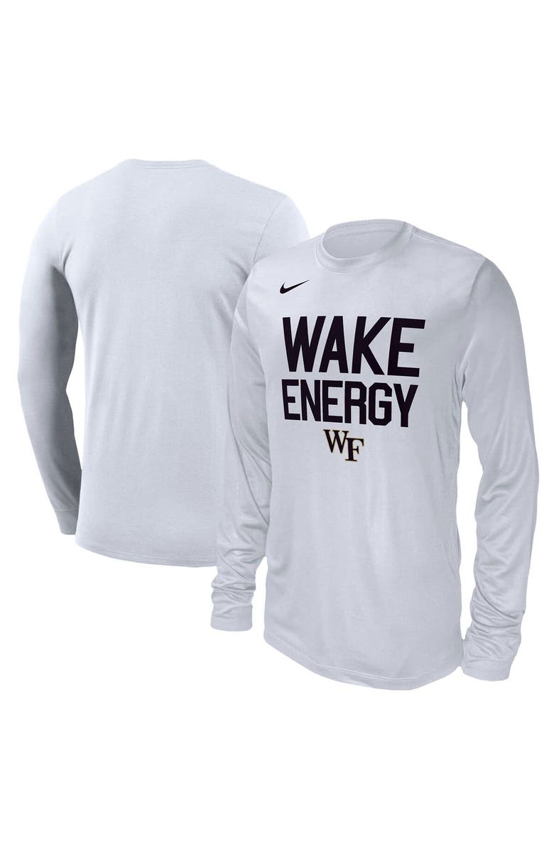 Nike Unisex Nike  White Wake Forest Demon Deacons 2024 On-Court Bench Long Sleeve T-Shirt, Alternate, color, 