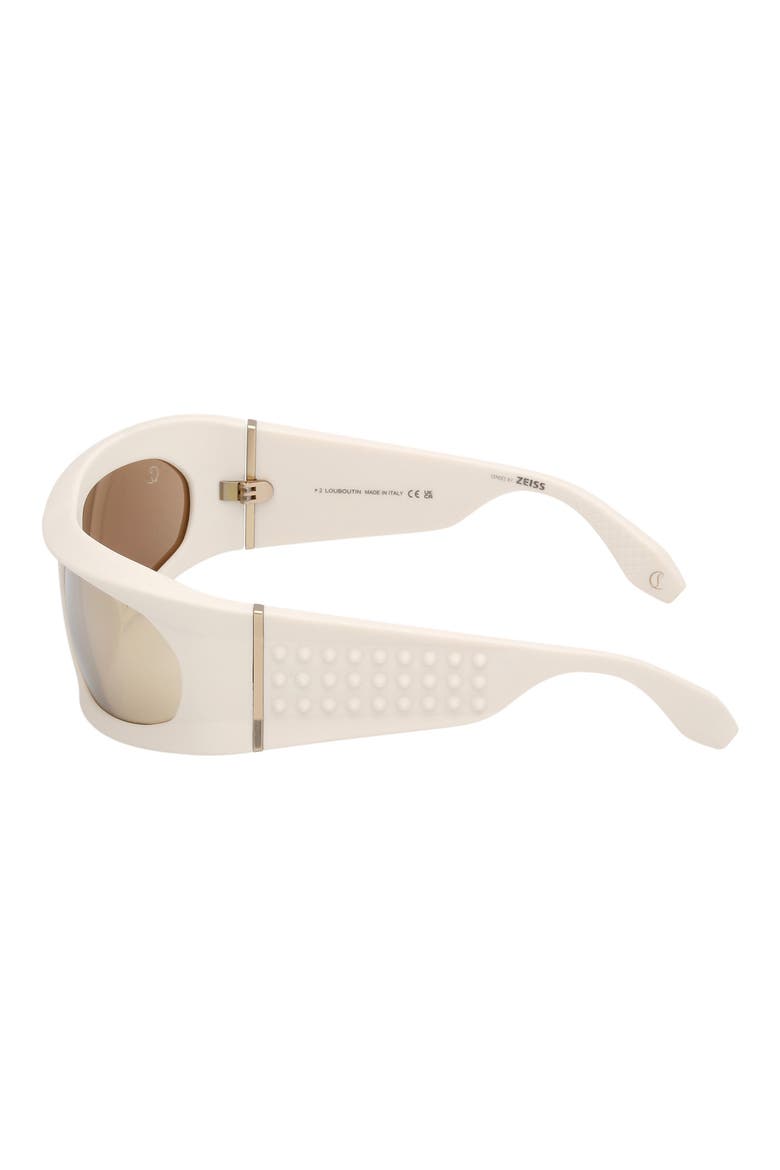 64mm Geometric Sunglasses, Alternate, color, WHITE / GOLD / ZEISS FLASH