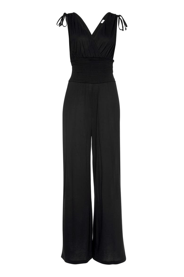Tie Detail Jumpsuit, Alternate, color, Black