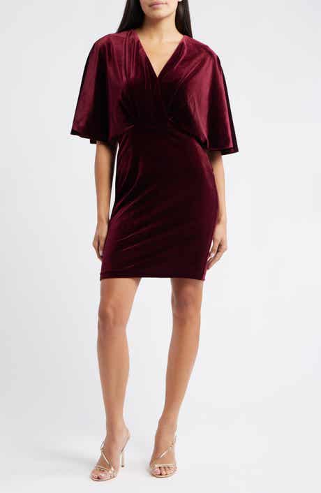 Eliza J Dolman Sleeve Velvet Sheath Dress