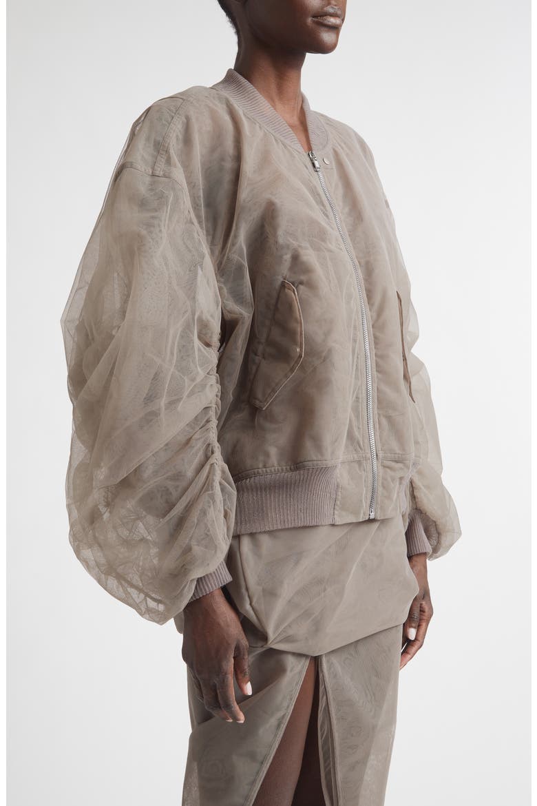 Secchia Tulle Bomber Jacket, Alternate, color, DUST
