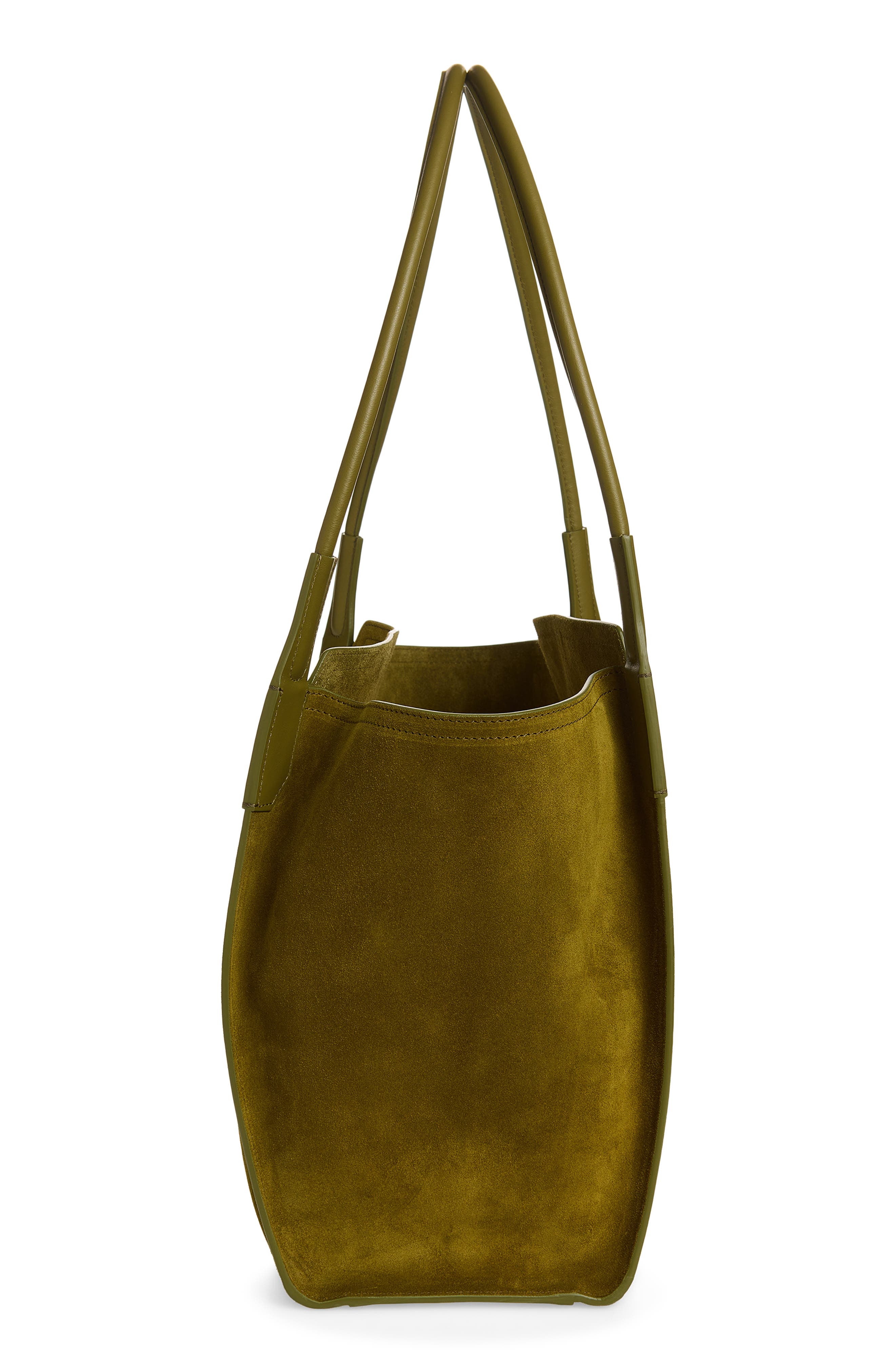 Victoria Beckham Small Victoria Suede Tote, Alternate, color, Cactus Green