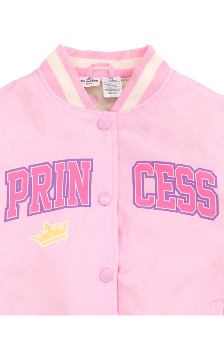 Disney Princess Varsity Bomber Jacket, Alternate, color, Pastel Pink Princess