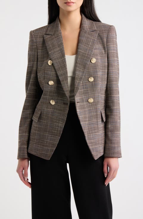 Plaid Double Breasted Blazer