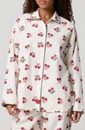Florence by Mills Oversize Stretch Cotton Button-Up Pajama Shirt