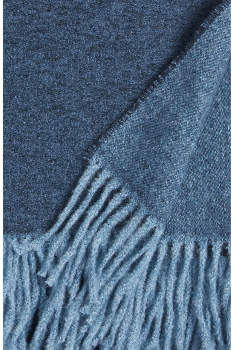 Woven Fringe Throw Blanket, Alternate, color, NAVY BLUE