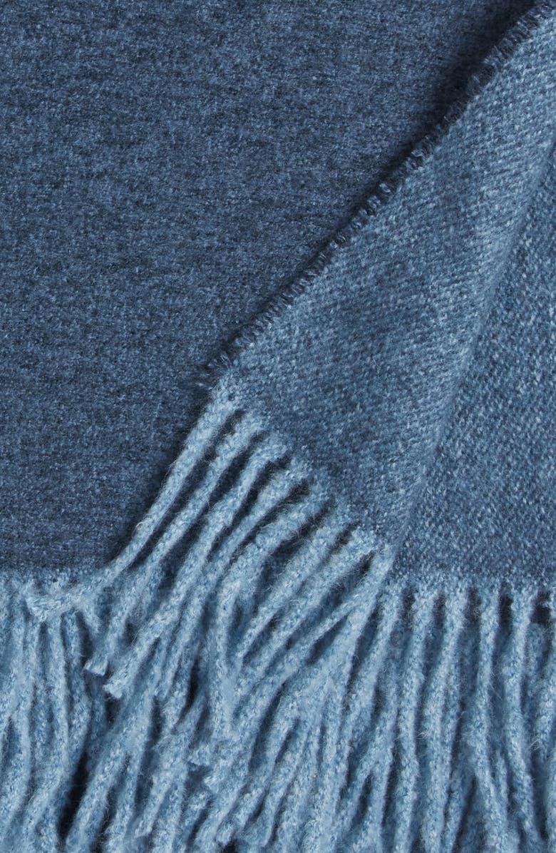 Nordstrom Woven Fringe Throw Blanket, Alternate, color, Navy Blue