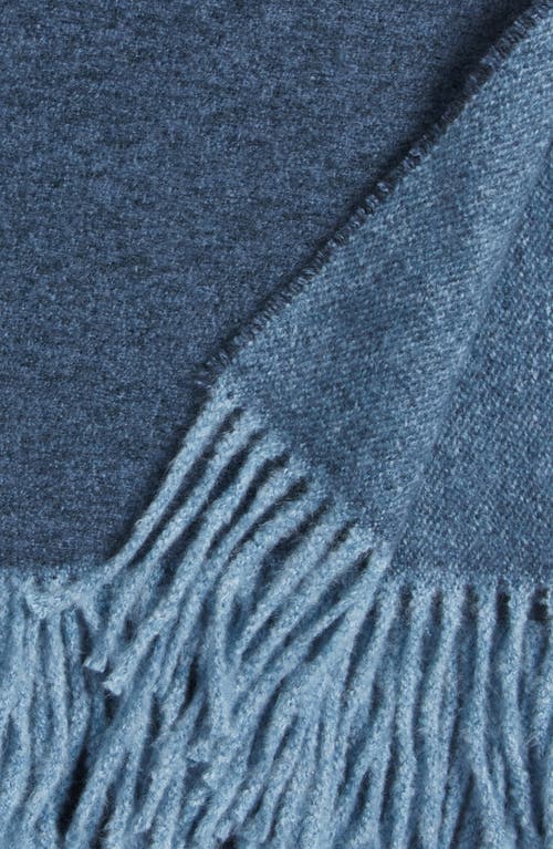 Nordstrom Plaid Fringe Throw Blanket In Blue