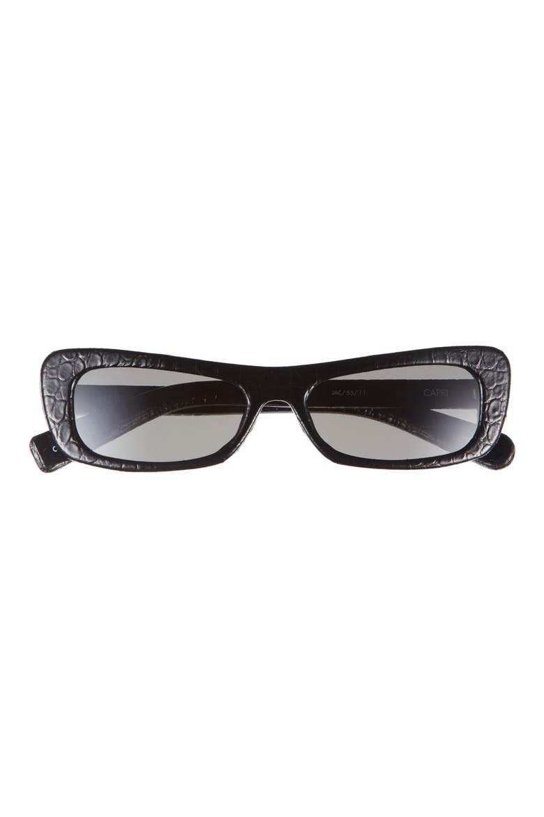 The Capri Cat Eye Sunglasses, Main, color, BLACK CROC/SILVER/GREY