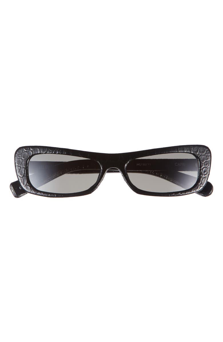 Jacquemus The Capri Cat Eye Sunglasses, Main, color, Black Croc/Silver/Grey