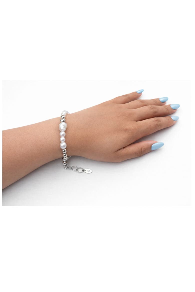 Liquid Faux Pearl Bracelet, Alternate, color, SILVER