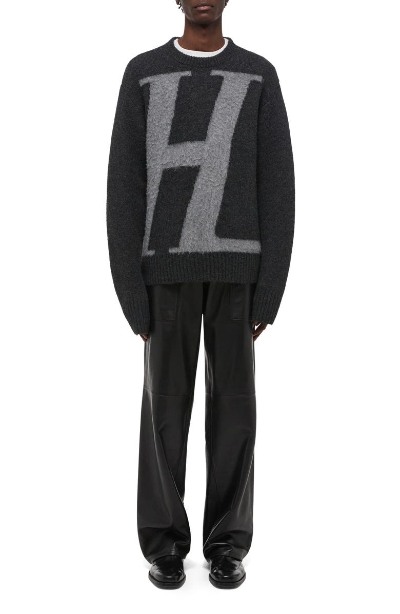 Helmut Lang Logo Sweater, Alternate, color, Graphite