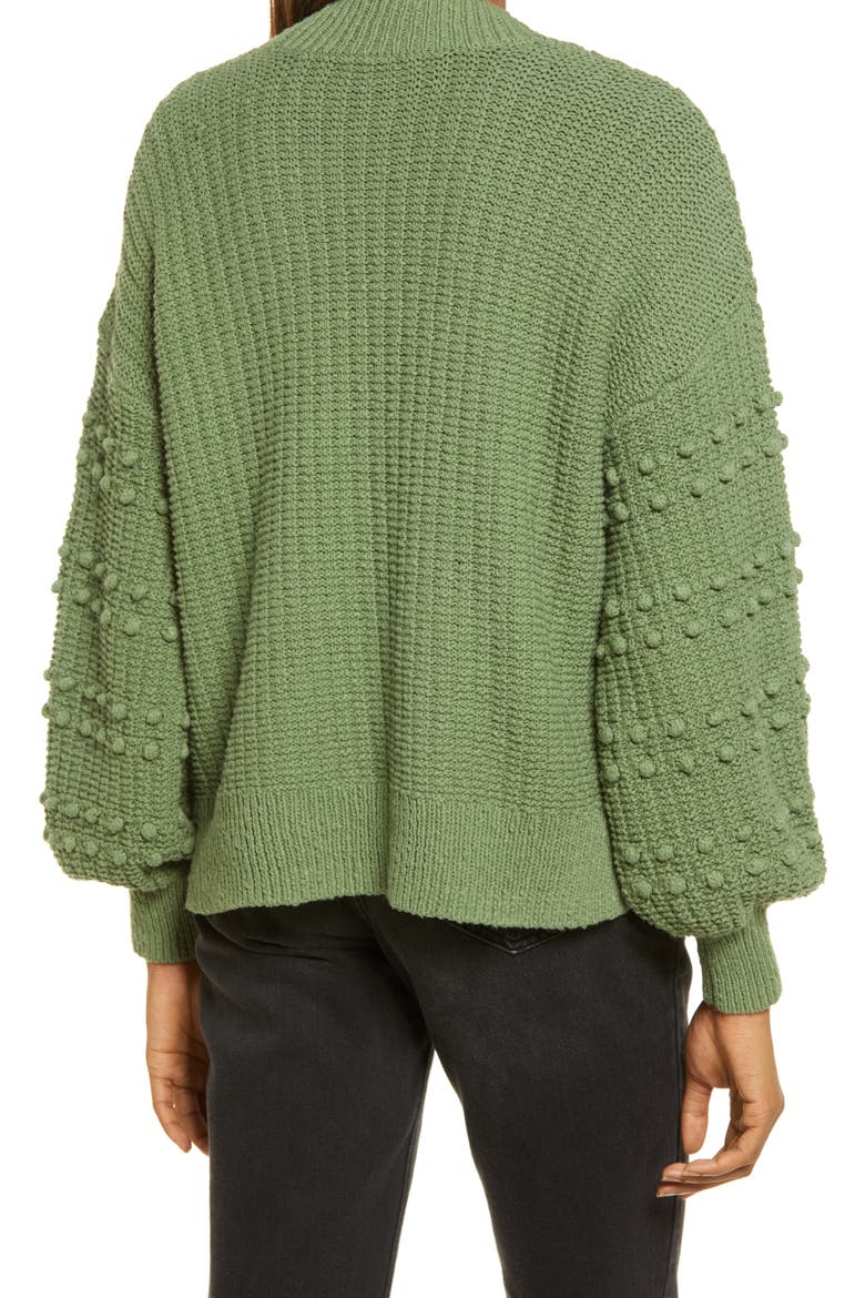 Bobble Cardigan Sweater, Alternate, color, FADED PALM