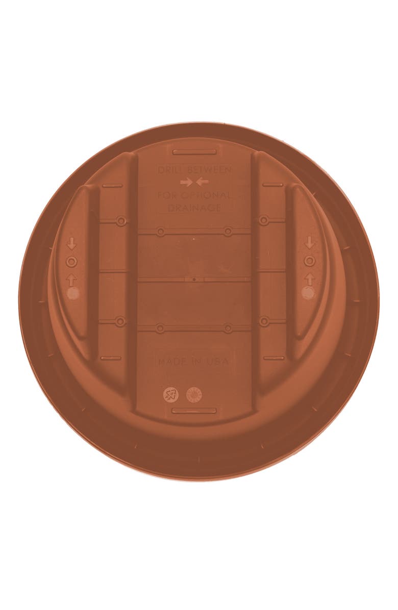 Bloem 12" Modica Deck Rail Round Planter, Terra Cotta, Alternate, color, Brown