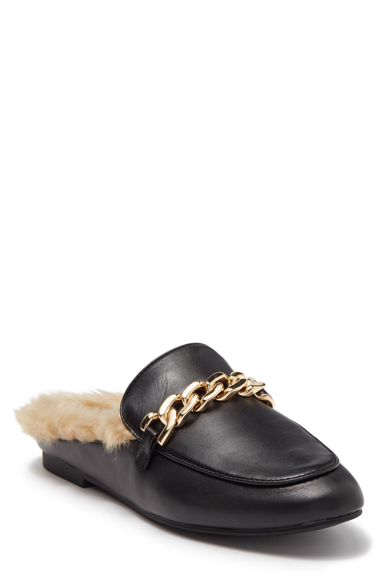 Steve Madden Feleti Faux Fur Lined Leather Loafer Mule, Main, color, 