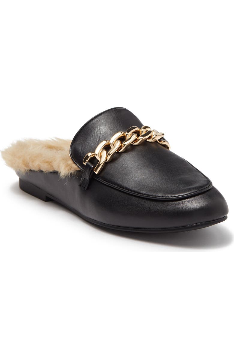Steve Madden Feleti Faux Fur Lined Leather Loafer Mule, Main, color,