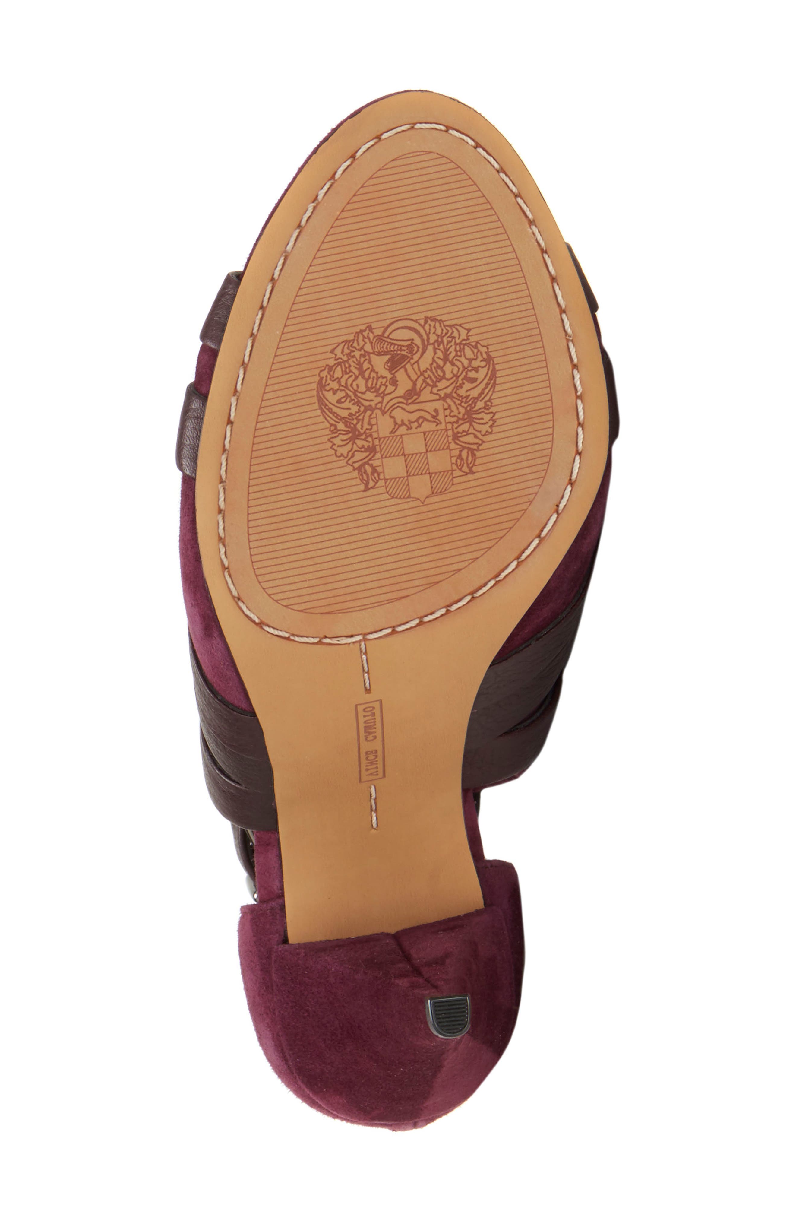 Achika Belted Peep Toe Bootie, Alternate, color, DARK PURPLE LEATHER