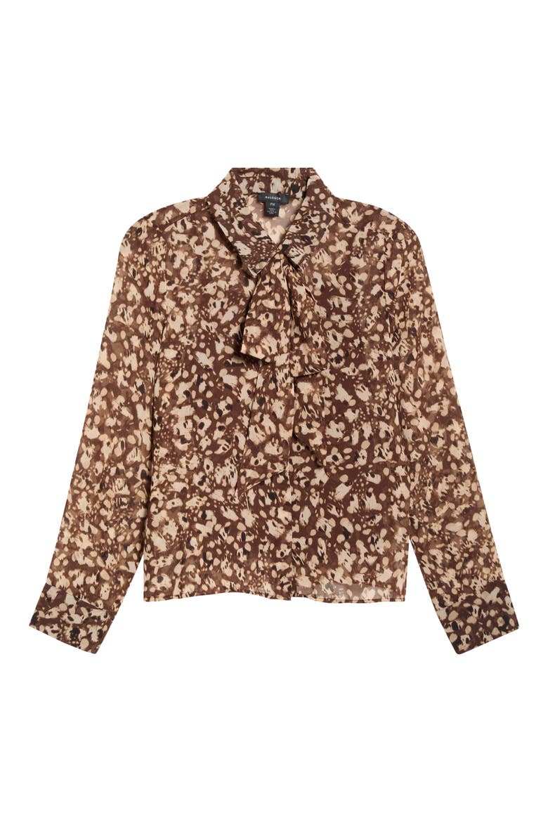 Tie Neck Top, Alternate, color, CHICORY COFFEE