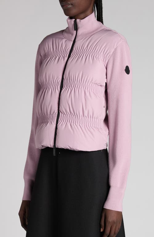 Moncler Mixed Media Down Jacket In Purple