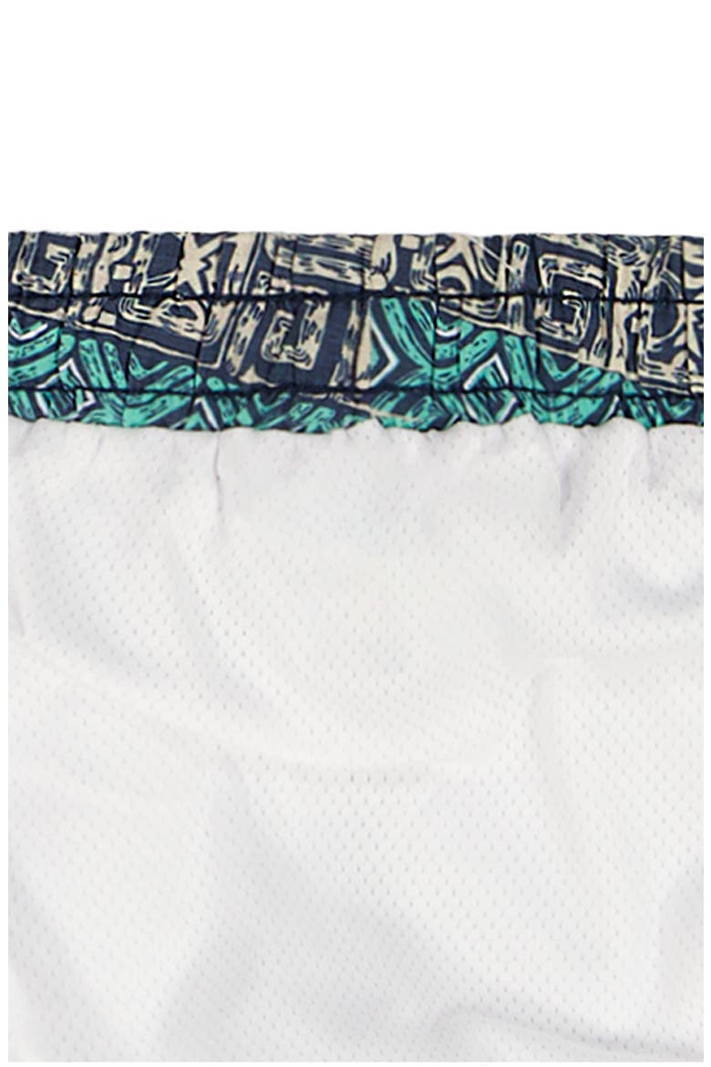 Long Sleeve Rashguard & Swim Trunks Set, Alternate, color, GREEN/ BLUE MULTI